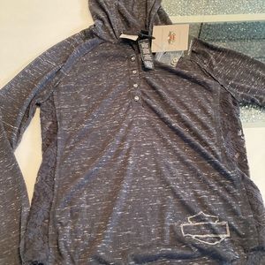 HARLEY DAVIDSON LONG SLEEVE HOODED TOP